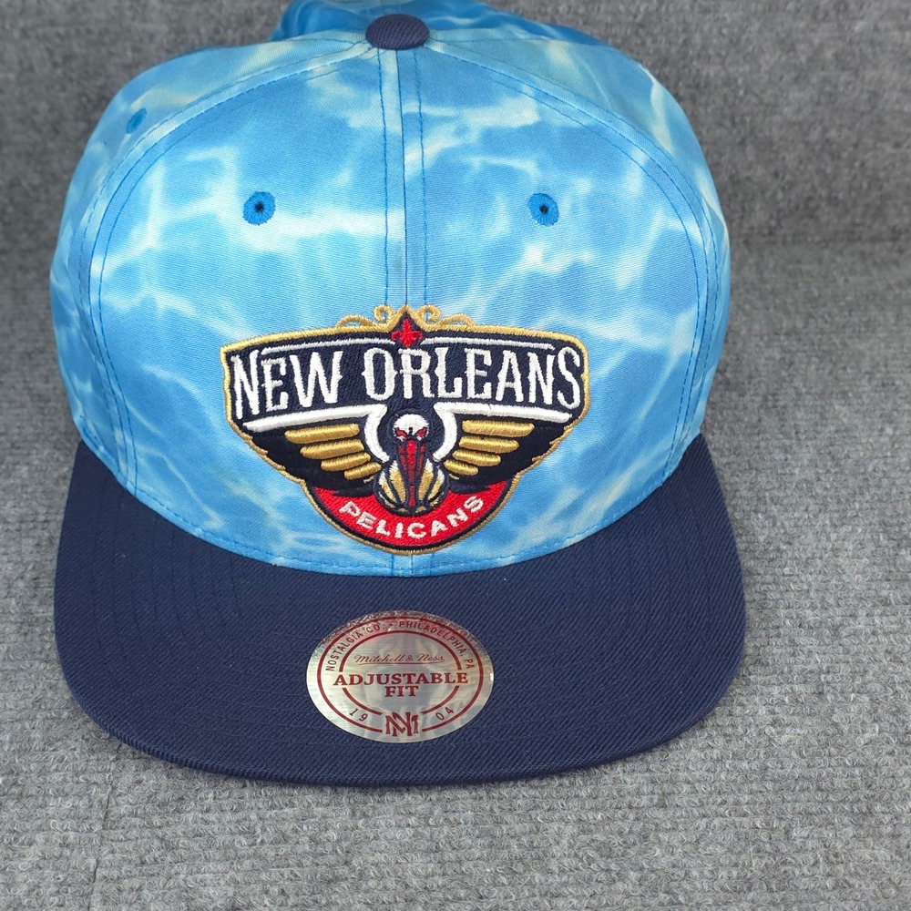 New Orleans Pelicans Hat Mens Snapback Blue Mitchell Ness NBA Basketball‎